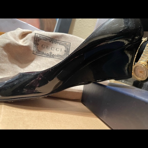 Gucci black patent leather wedge - Picture 11 of 12